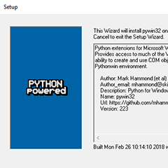 Python for Windows (pywin32) Extensions のインストール 2